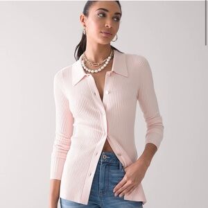 White House Black Market Ultimate Ribbed Collar Cardigan Womens Size XL